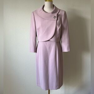 Tahari ASL Scoop Neck Sleeveless Dress with Matching 3/4 Sleeve Jacket - Size 8